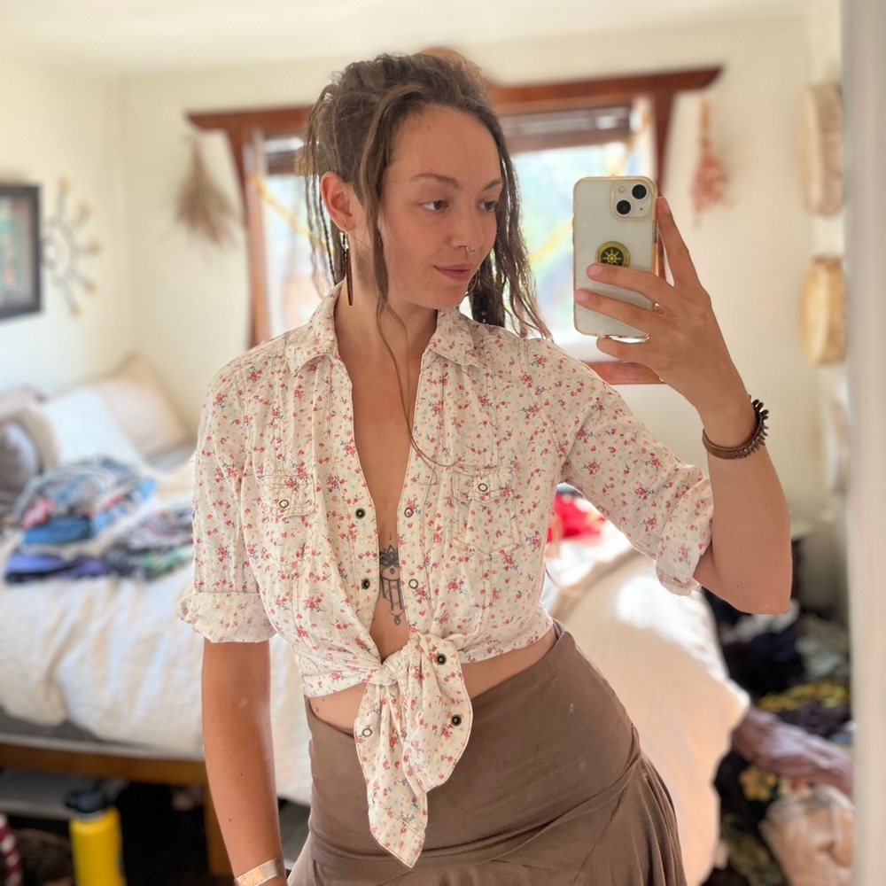 Floral button up
